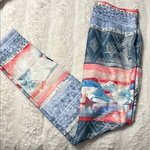 Mossimo Supply Co. Blue and Pink Leggings Vibrant Stretchy Design